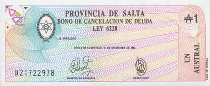 Argentina 1 Austrak 1987 P S2612e UNC