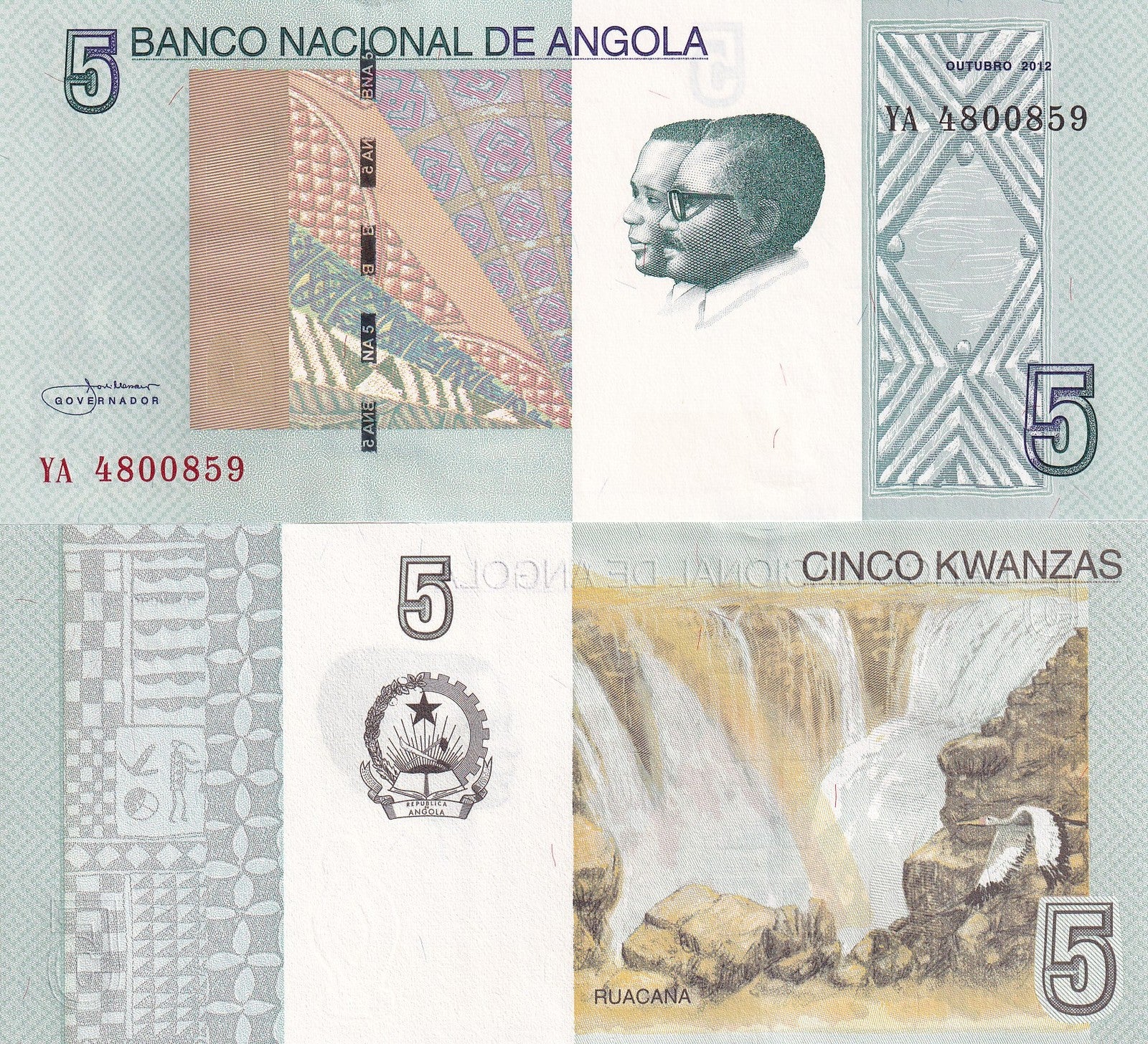 Angola 5 Kwanzas 2012 P 151A UNC 1/10 Bundle LOT 10 pcs