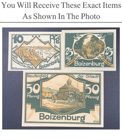 Germany Notgeld BOITZENBURG 10 25 50 Pfennig 1922 Full Set 3 pcs
