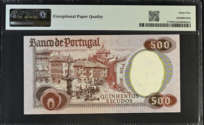 Portugal 500 Escudos 1979 (ND 1982) P 177 UNC PMG 65 EPQ 3rd TOP POP