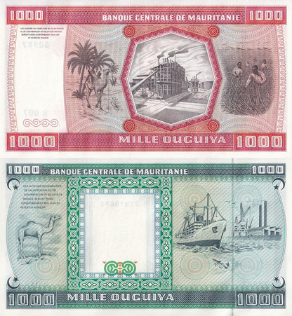 Mauritania Set 2 pcs 1000 Ouguiya 1981 1989 (2024) P 3D 7A (7c) Unissued UNC