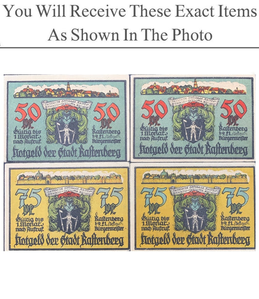 Germany Notgeld RASTENBERG 50 75 Pfenning 1921 Set 4 pcs