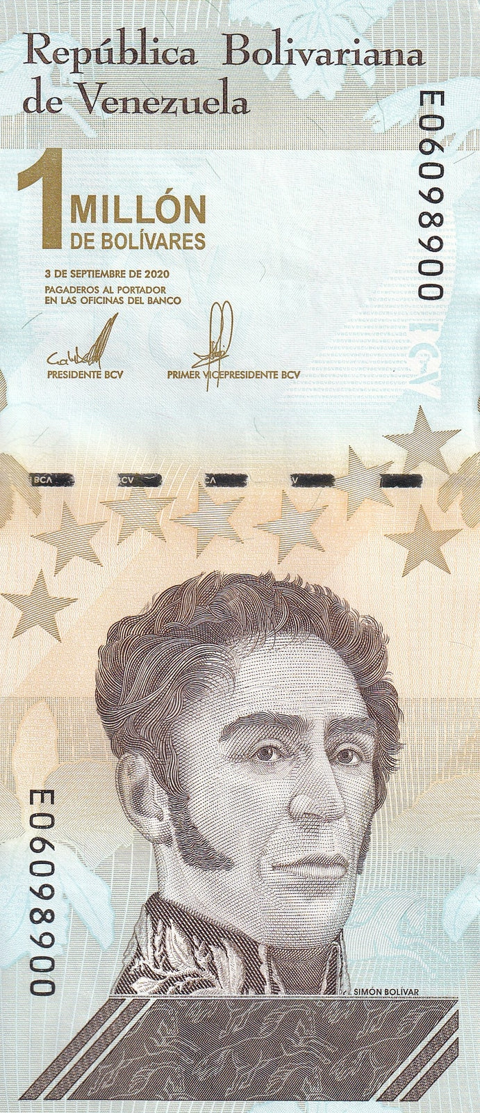 Venezuela 1 Million 1000000 Bolivares 2020/2021 P 114 (1-2) UNC