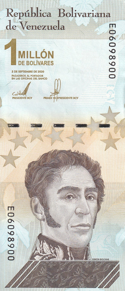 Venezuela 1 Million 1000000 Bolivares 2020/2021 P 114 (1-2) UNC