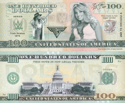 USA Trish Stratus 100 Dollars WWE TEST NOTE 2024 UNC