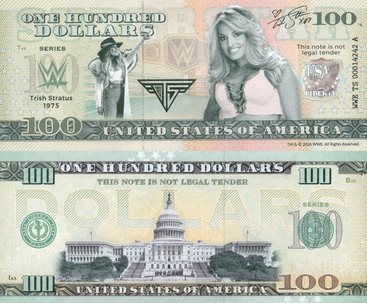 USA Trish Stratus 100 Dollars WWE TEST NOTE 2024 UNC