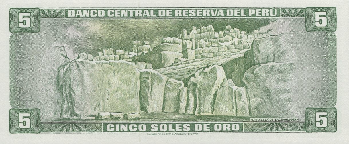 Peru 5 Soles 1969-1974 P 99 UNC