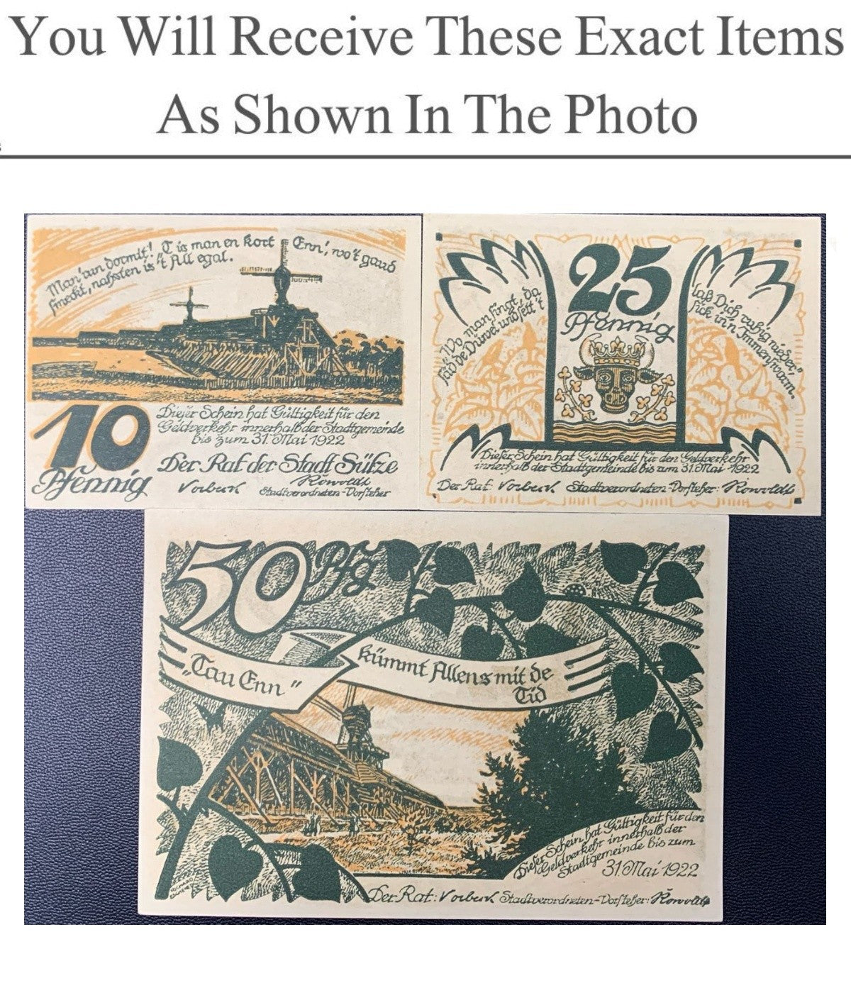 Germany Notgeld SULZE 10 25 50 Pfennig 1922 Full Set 3 pcs