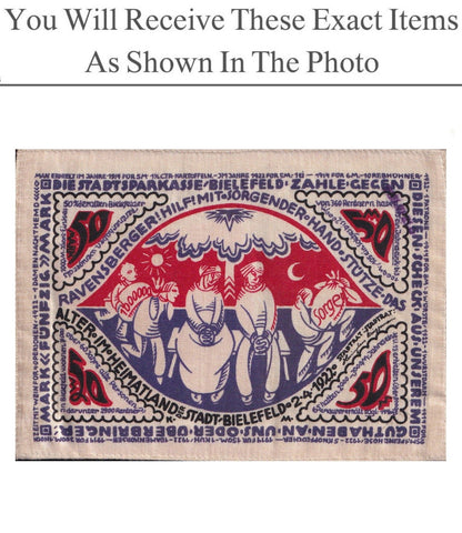 Germany Notgeld BIELEFELD 50 Mark 1922 Silk Cloth