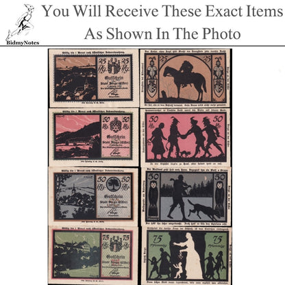 Germany Notgeld BERGA ELSTER 25 50 75 Pfennig 1921 Set 4 pcs