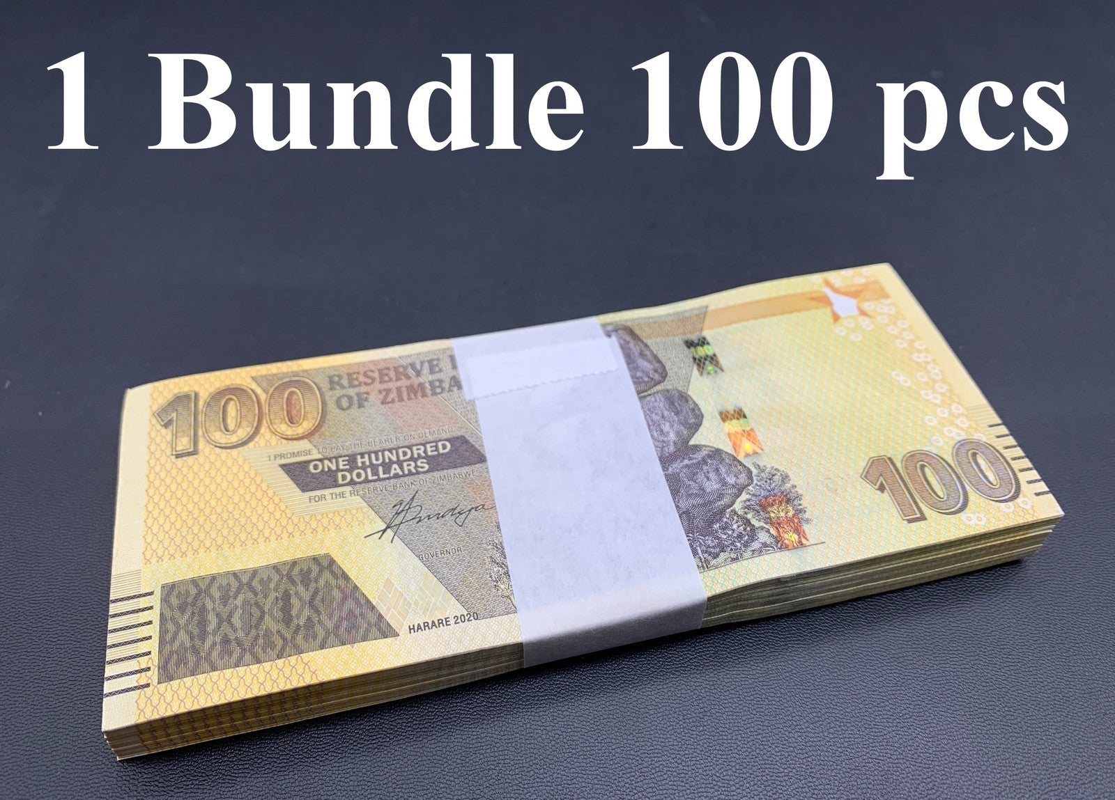 Zimbabwe 100 Dollars 2020 P 106 UNC 1 Bundle Lot 100 pcs