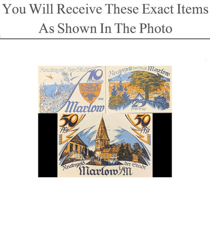 Germany Notgeld MARLOW 10 25 50 Pfennig 1922 Full Set 3 pcs