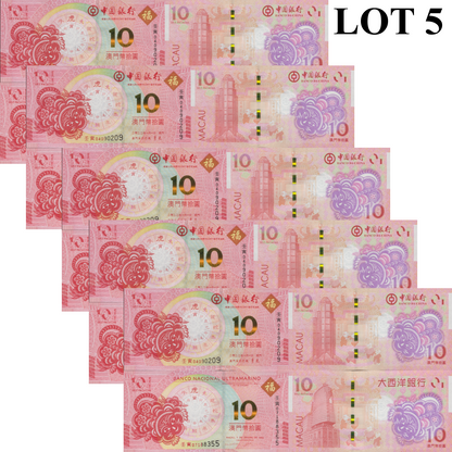 Macau Macao 2022 P 88G 125 UNC BOC BNU COMM. Chinese Lunar Tiger Set 2 Lot 5