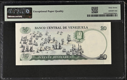 Venezuela 20 Bolivares 1987 P 71 Commemorative UNC PMG 67 EPQ 2nd TOP POP