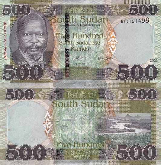 South Sudan 500 South Sudanese Pounds 2021 P 16 UNC