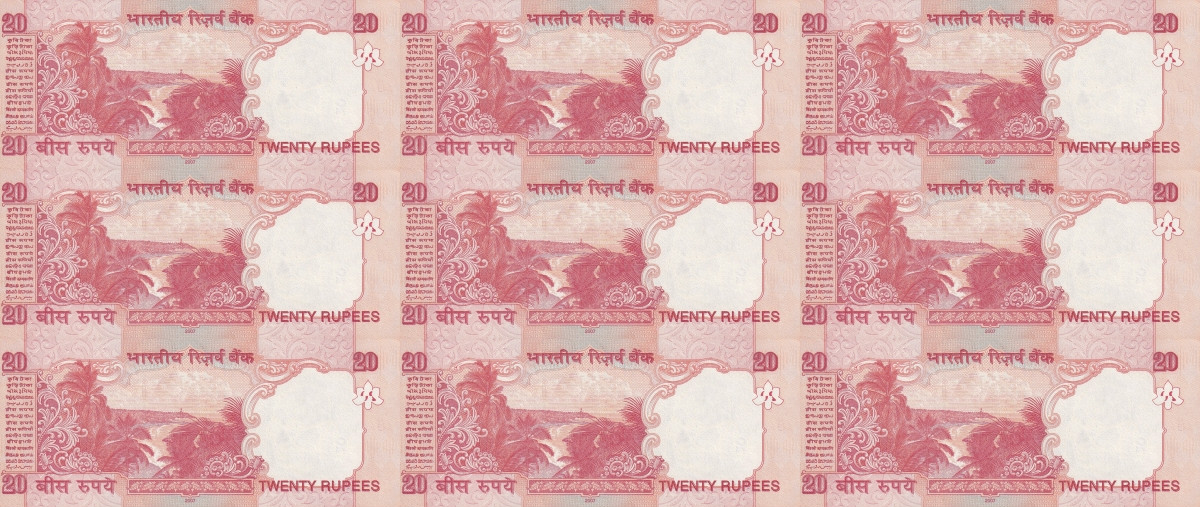 India 20 Rupees 2007-2013 P 96 103 UNC SOLID 1-9 Set 9 pcs