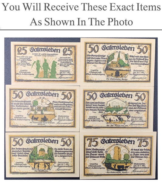 Germany Notgeld GATERSLEBEN 25 50 75 Pfennig 1921 Full Set 6 pcs