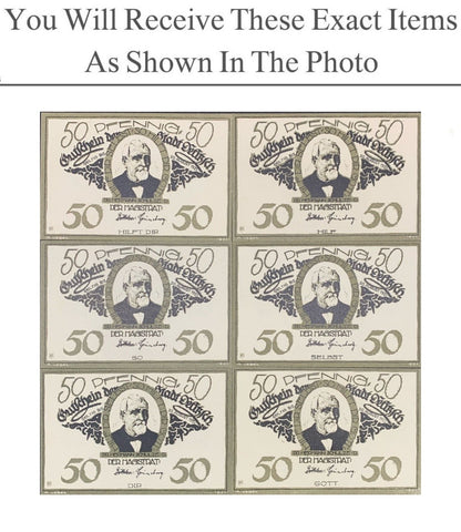 Germany Notgeld DELITZSCH 50 Pfennig 1921 Full Set 6 pcs