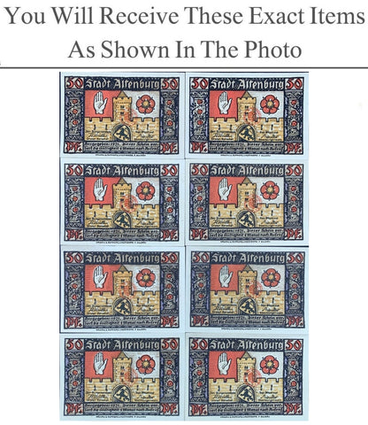 Germany Notgeld ALTENBURG 50 Pfennig 1921 Full Set 8 pcs
