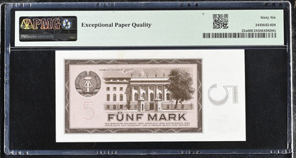 Germany Democratic Republic 5 Mark 1964 P 22a UNC PMG 66 EPQ