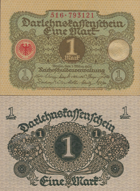 Germany 1 Mark 1920 P 58 UNC