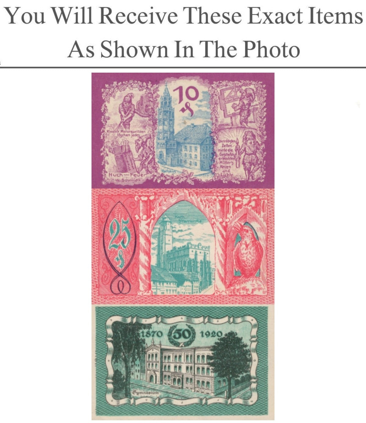 Germany Notgeld PATSCHKAU 10 25 50 Pfennig 1921 Full Set 3 pcs