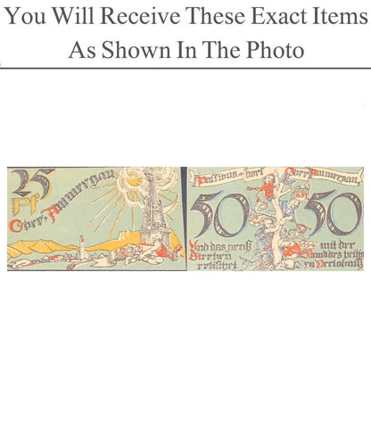 Germany Notgeld STOLZENAU 50 Pfenning 1921 Set 2 pcs