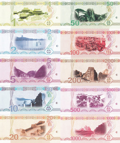 Dragons Fluorescent COMM. Coupons of Dragon Zodiac UNC Private Issue Set 10 pcs