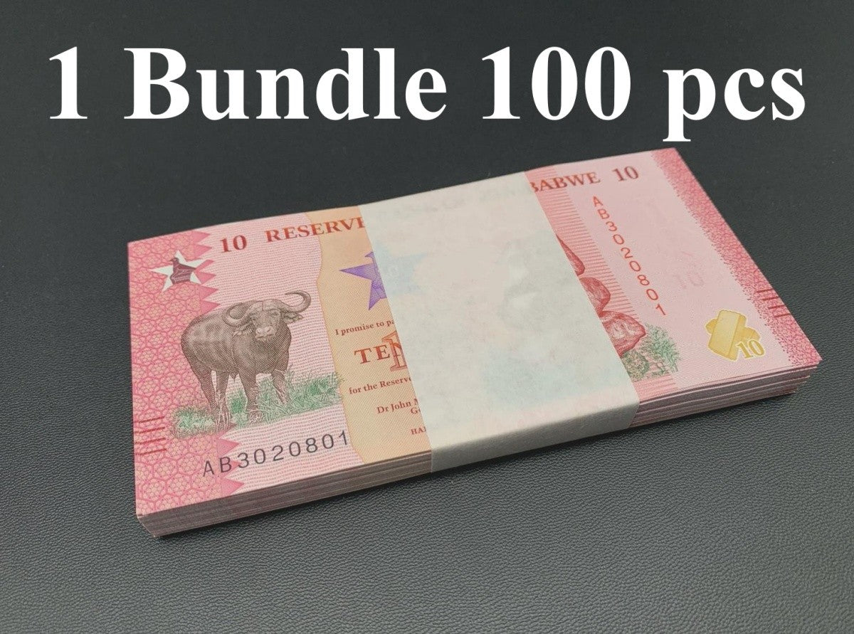 Zimbabwe 10 Zig 2026 P 115 NEW Design UNC Bundel 100 pcs