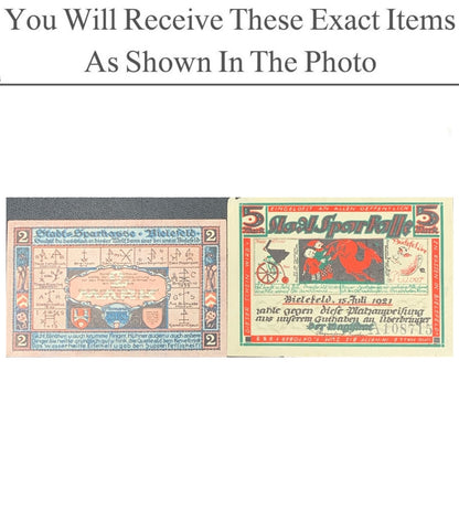 Germany Notgeld BIELEFELD 2 5 Mark 1921 Set 2 pcs