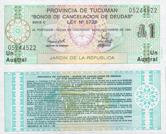 Argentina 1 Austral 1991 P S2711 UNC