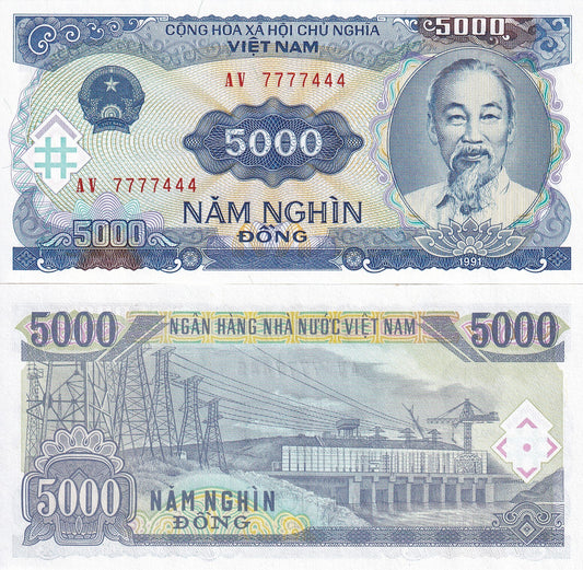 Viet Nam Vietnam 5000 Dong 1991 P 108 UNC