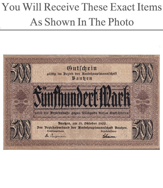 Germany Notgeld BAUTZEN 500 Mark 1922