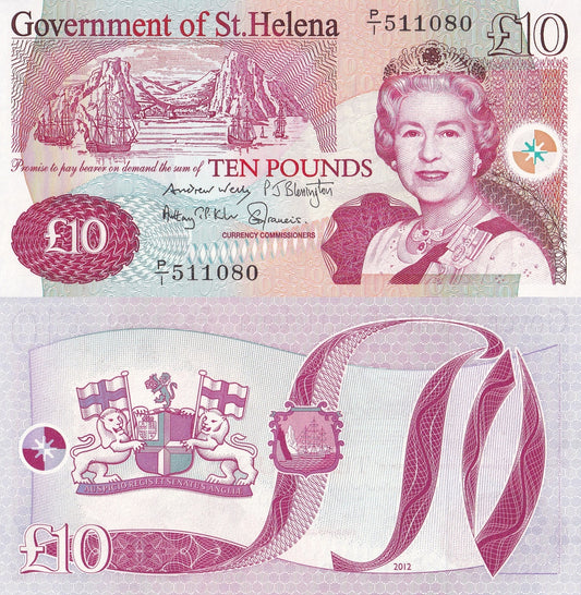 Saint Helena 10 Pounds 2012 P 12b Queen Elizabeth UNC