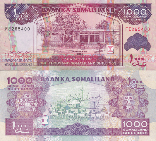 Somaliland 1000 Shillings 2014 P 20c UNC