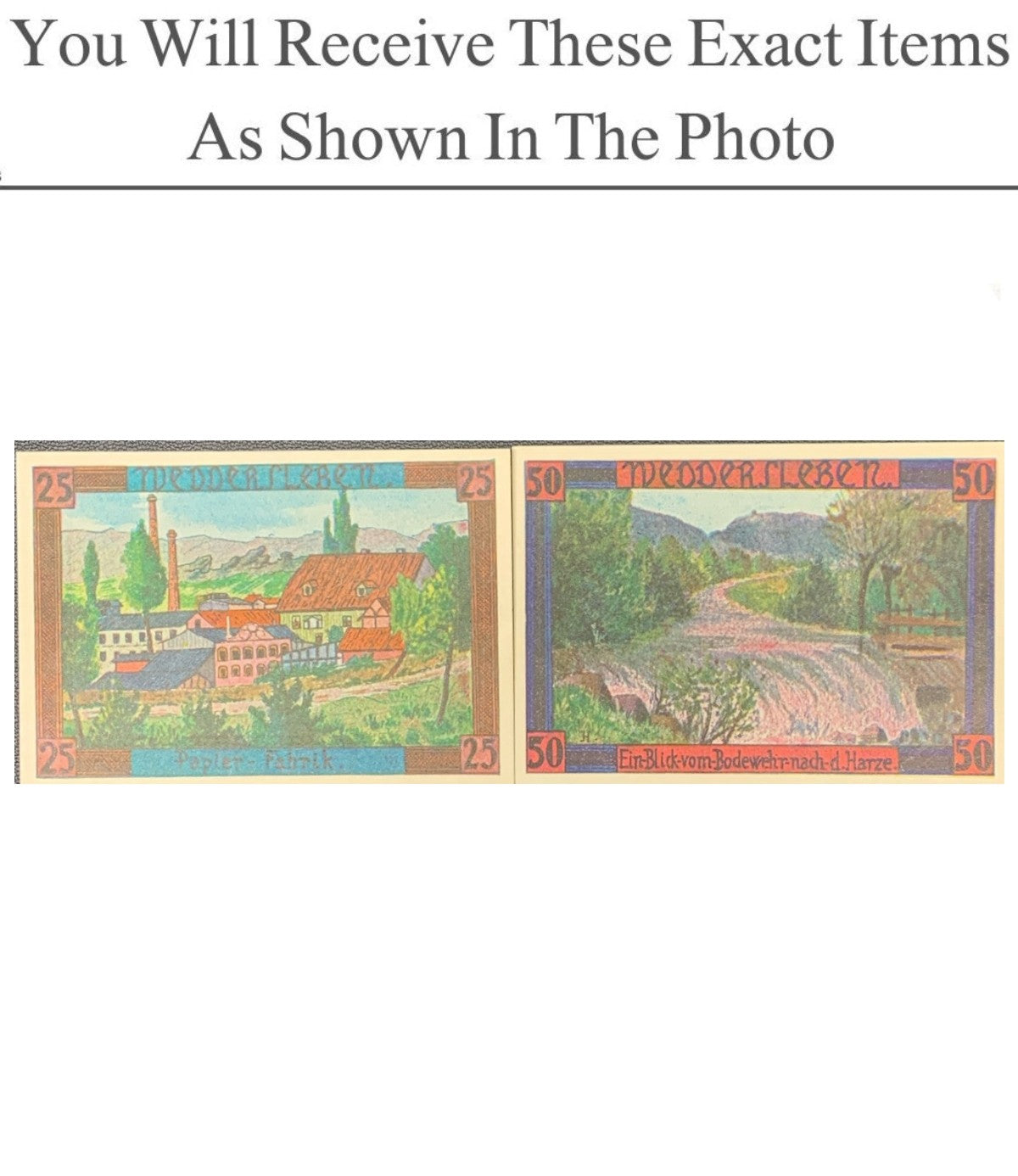 Germany Notgeld WEDDERSLBEN 25 50 Pfenning 1921 Set 2 pcs