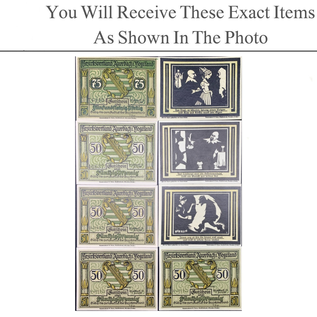 Germany Notgeld AUERBACH 50 Pfennig 1921 Set 4 pcs