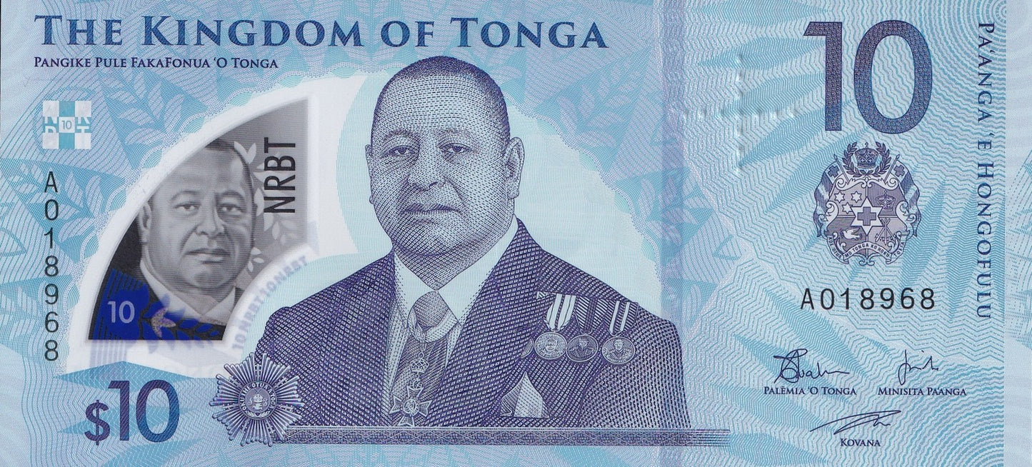 Tonga 10 Pa'anga 2023/2024 P 52 Polymer UNC