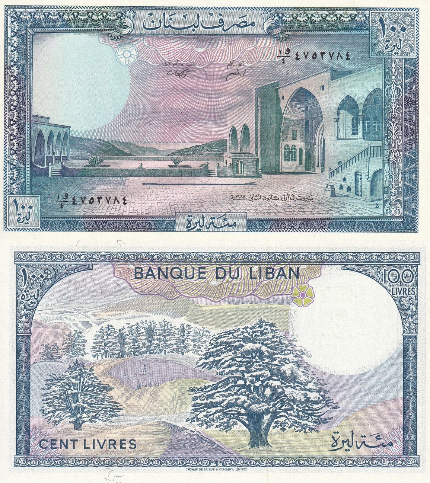 Lebanon 100 Livres 1988 P 66d UNC