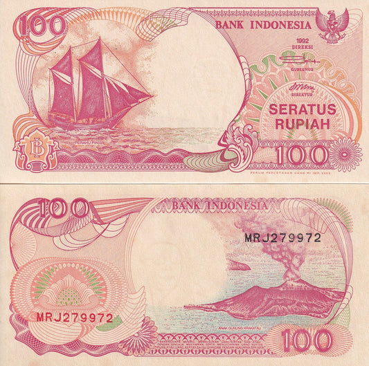 Indonesia 100 Rupiah 1992/2000 P 127h Minor Foxing UNC