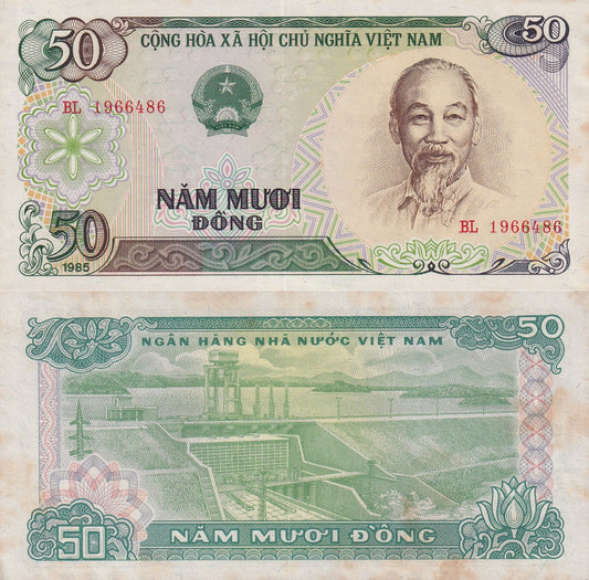 Viet Nam Vietnam 50 Dong 1985 P 96 UNC FOXING