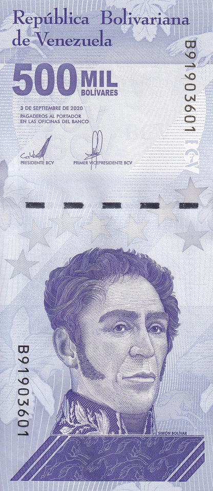 Venezuela 500000 Bolivares 2020/2021 P 113 UNC