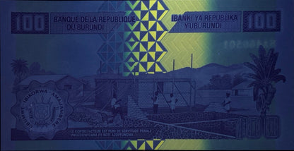 Burundi 100 Francs 2024/2025 P 44 New UNC 1 Bundle Lot 100 pcs