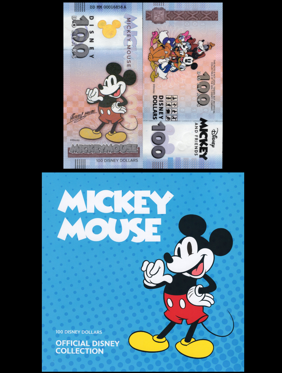 Disney Official Mickey Mouse & Frinds 100 Dollars 2025 Mickey Mouse UNC W/F