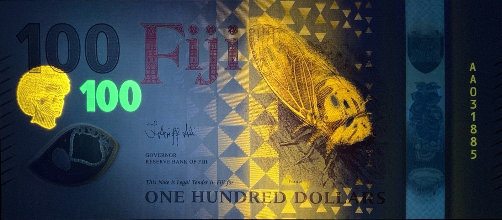 Fiji 100 Dollars 2026 P New Design Polymer AA Prefix UNC