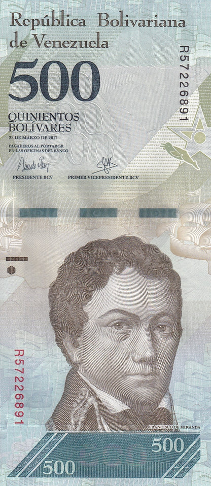 Venezuela 500 Bolivares 2017 P 94b UNC