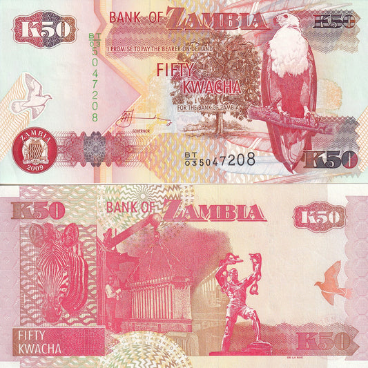 Zambia 50 Kwacha 2009 P 37h UNC
