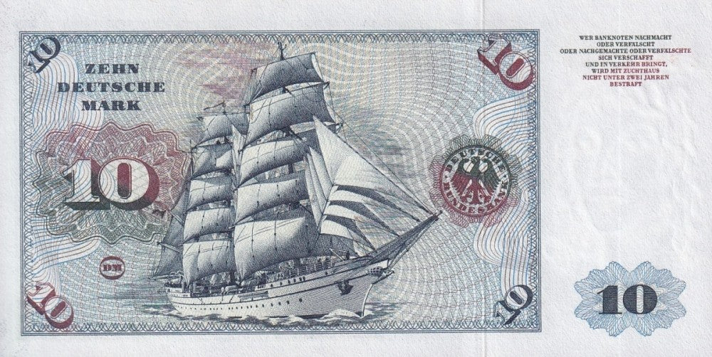 Germany 10 Deutsche Mark 1960 P 19 UNC