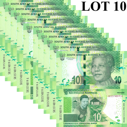 South Africa 20 Rand 2018 P 143 UNC Commemorative 1/10 Bundle Lot 10 pcs