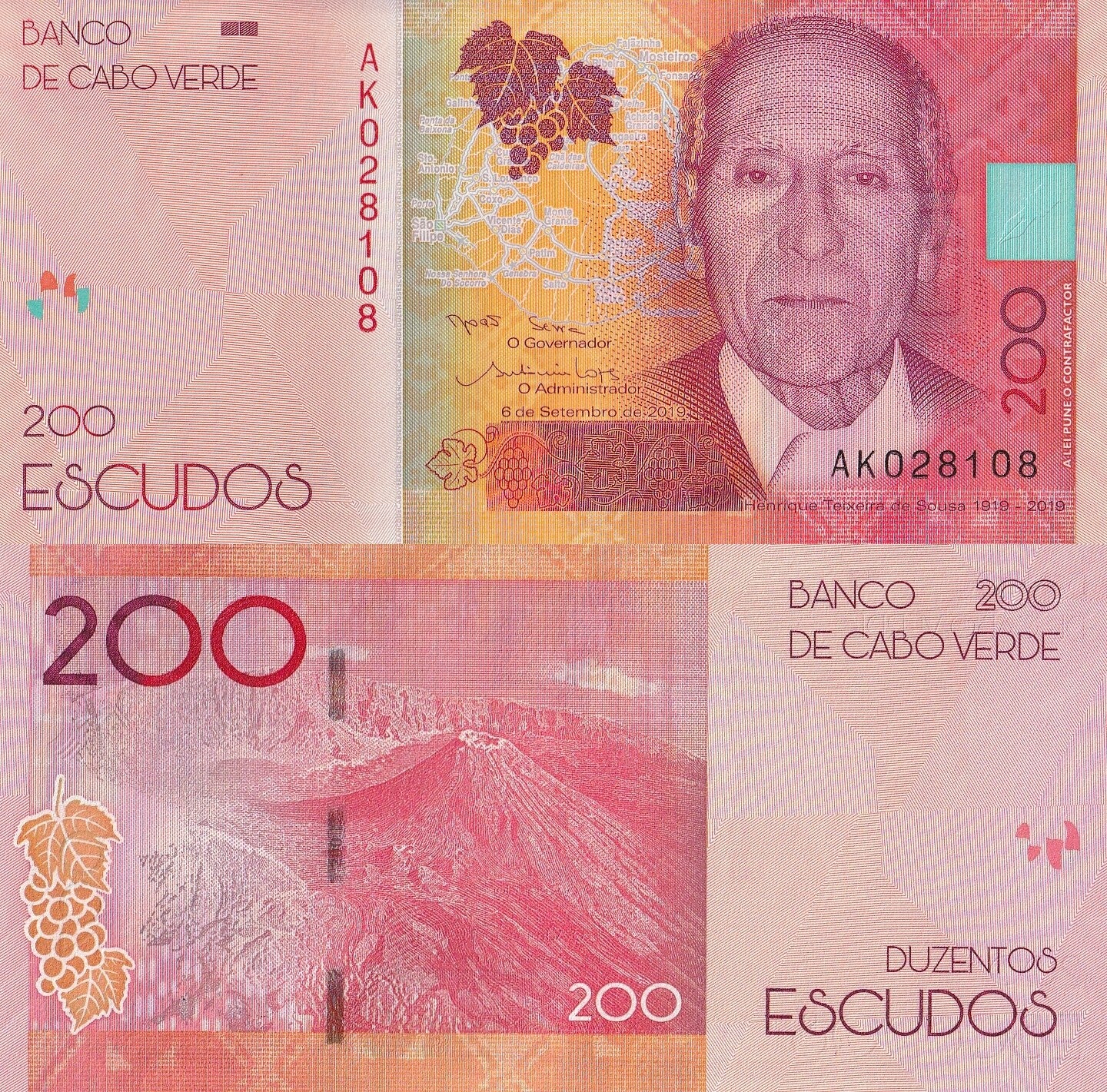 Cape Verde Cabo Verde 200 Escudos 2019/2021 P 76 UNC